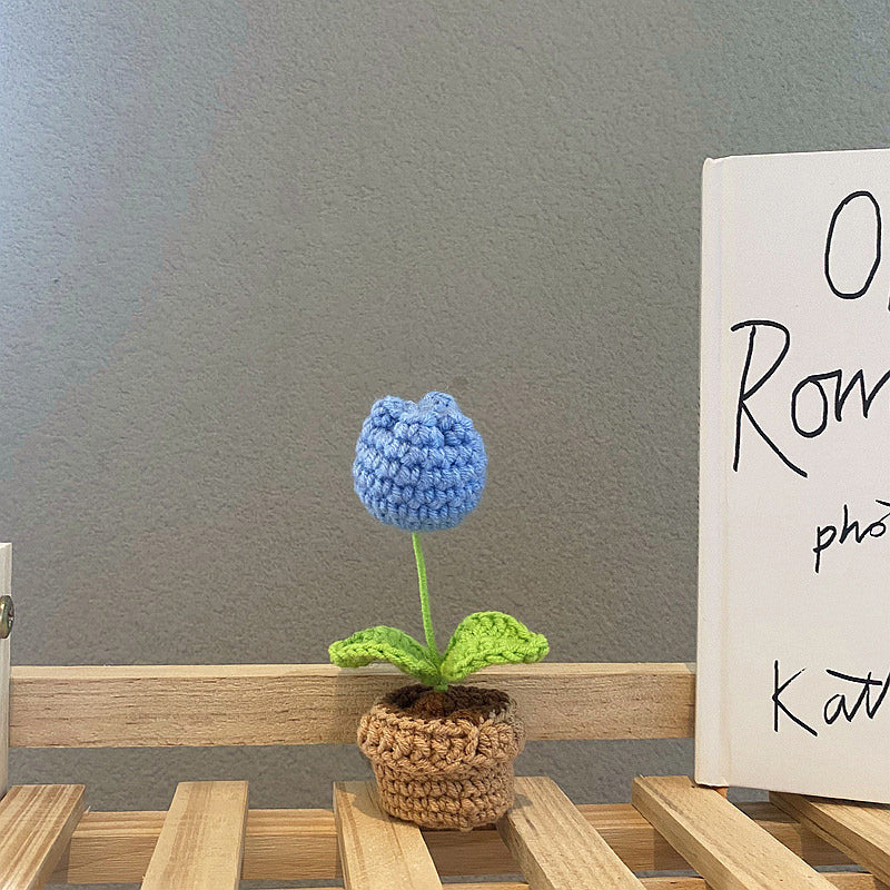 Makramowe mini kwiaty w doniczce