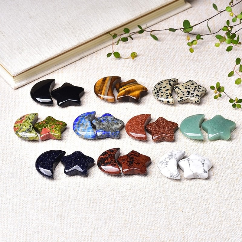 Naturalny dekor z kryształów Księżyc i Gwiazda