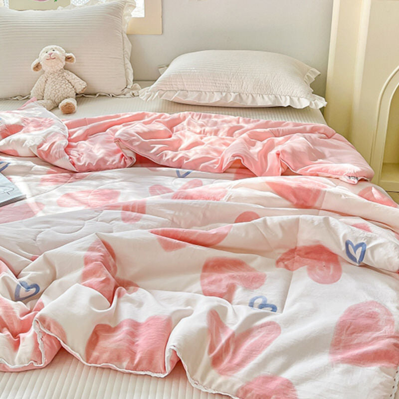 Różowa Pościel z Wzorem Serduszek