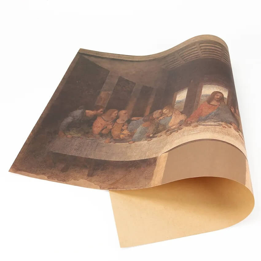 Plakat z Jezusem i apostołami na papierze kraftowym