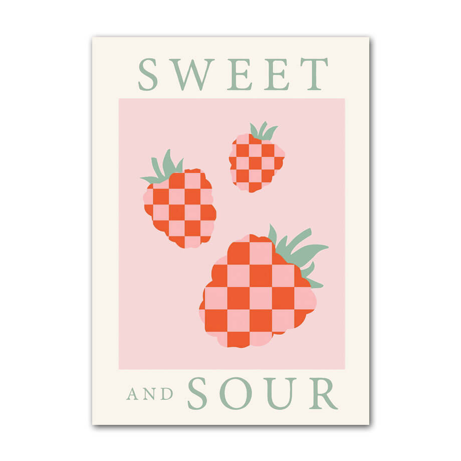 Słodko-Kwaśne Naklejki na Kanwy w Kratę