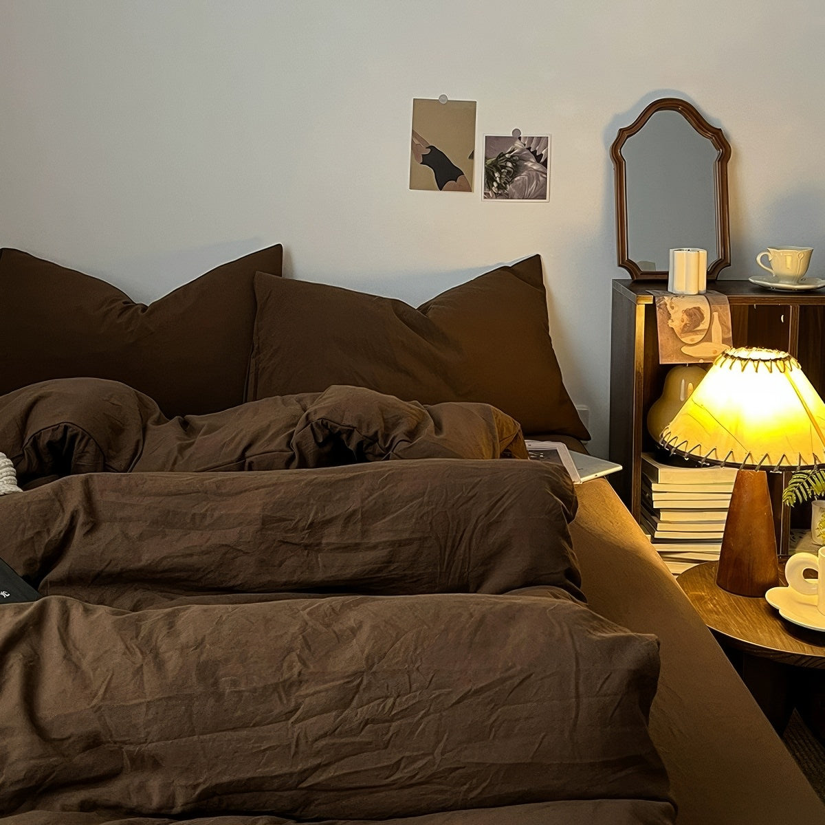 Pościel w ciemnobrązowych odcieniach