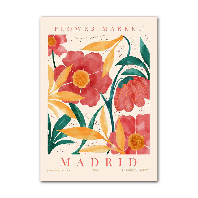 Plakaty z kwiatową grafiką na płótnie