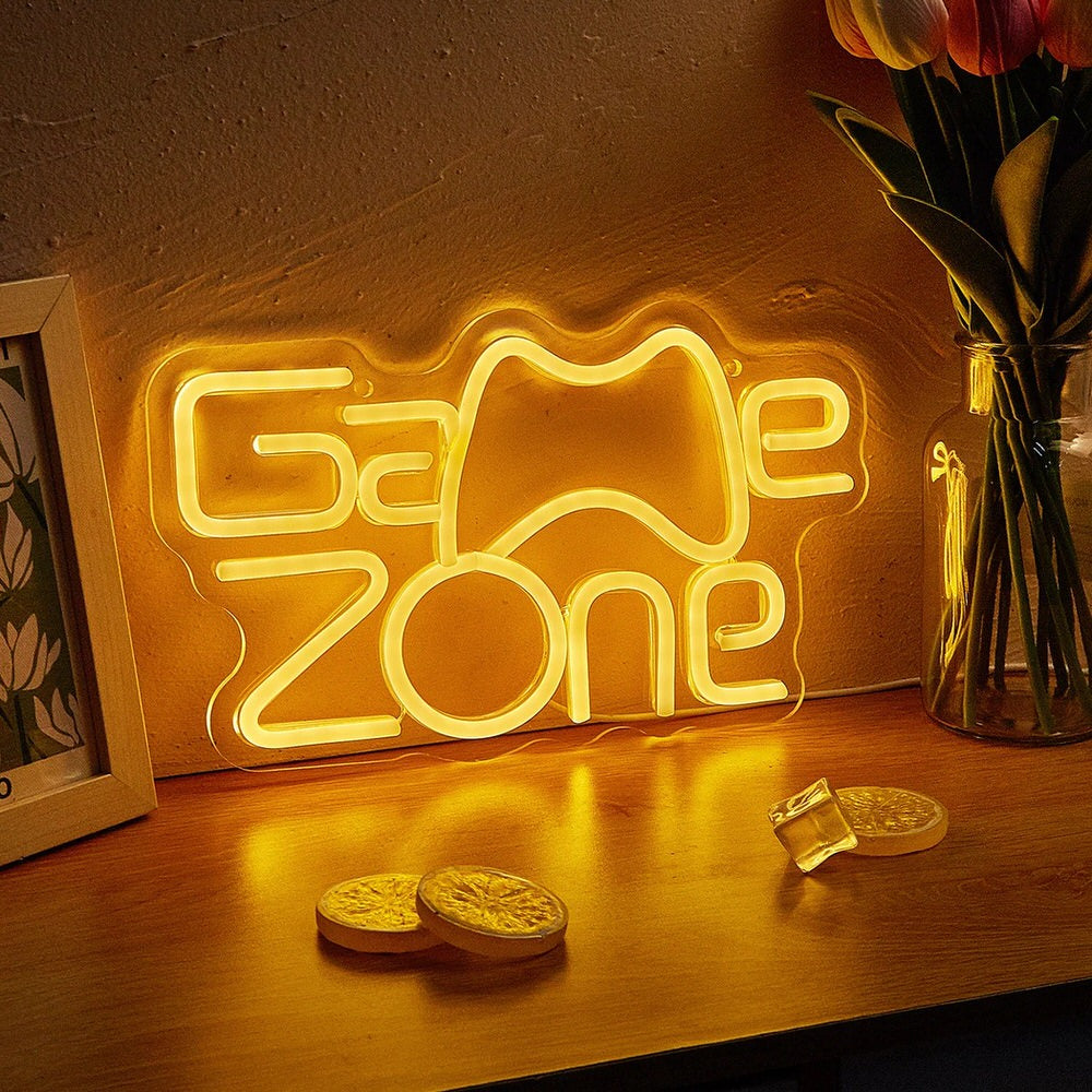 Świecąca na ścianę neonowa tablica Game Zone