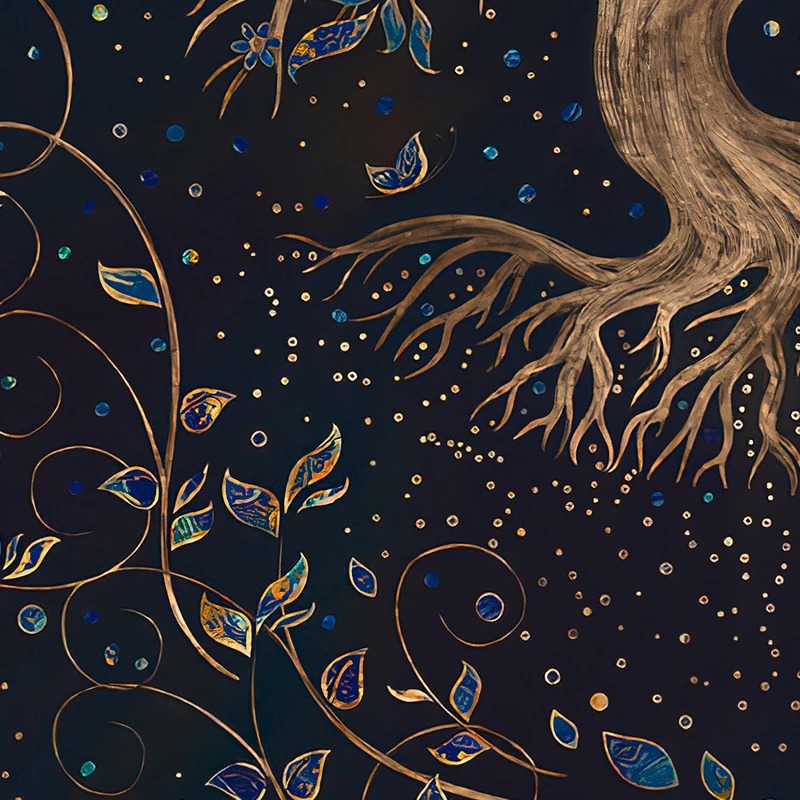 Złota Gobelin Drzewo Życia