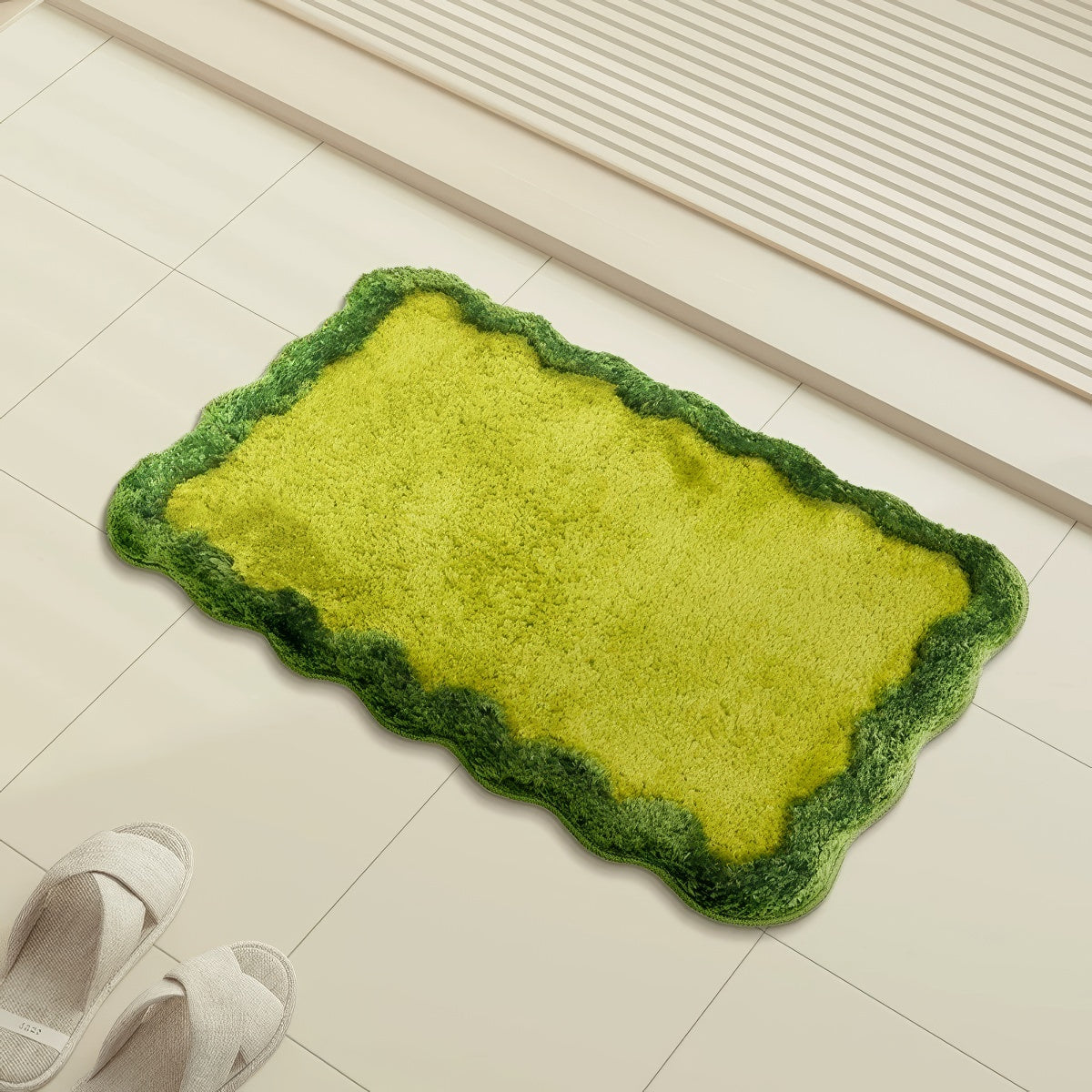 Prosta Zielona Matą Podłogowa Falista