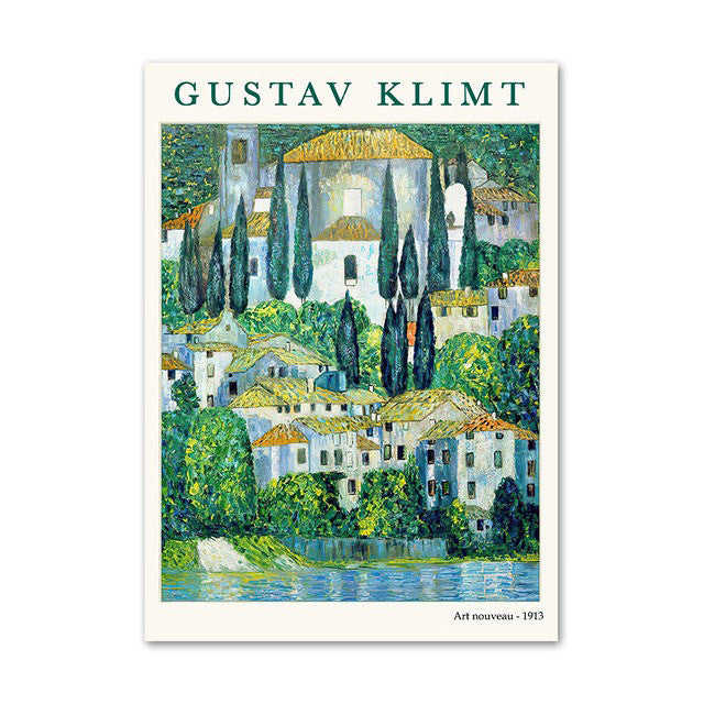 Klimt Zielony Plakat na Płótnie Art Hoe