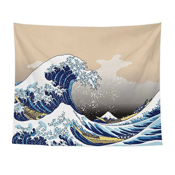 Hokusai Kanagawa Fala Tapestry