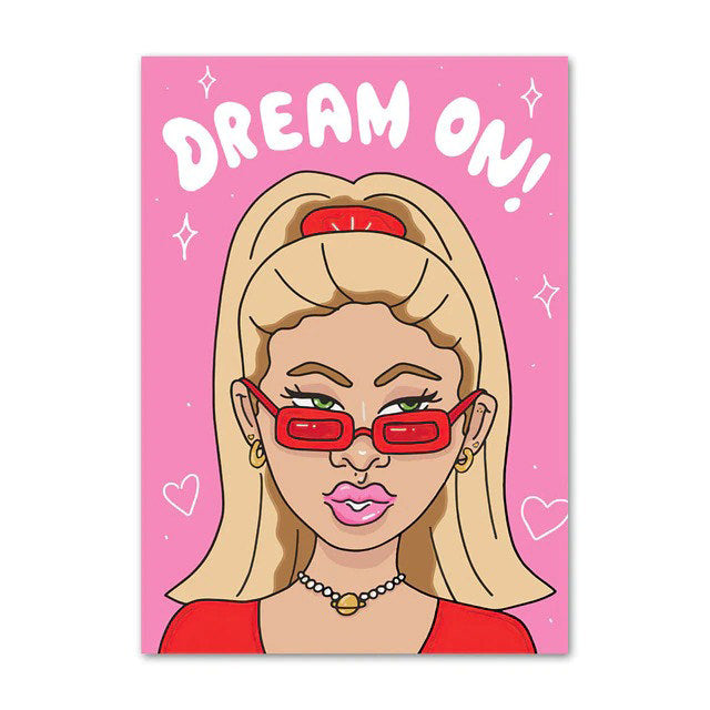 Różowe dziewczęce plakaty na płótnie