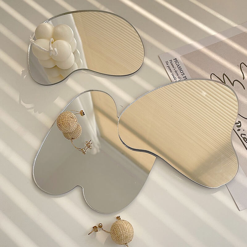 Podkładka pod kubek w kształcie migdała z lustrem