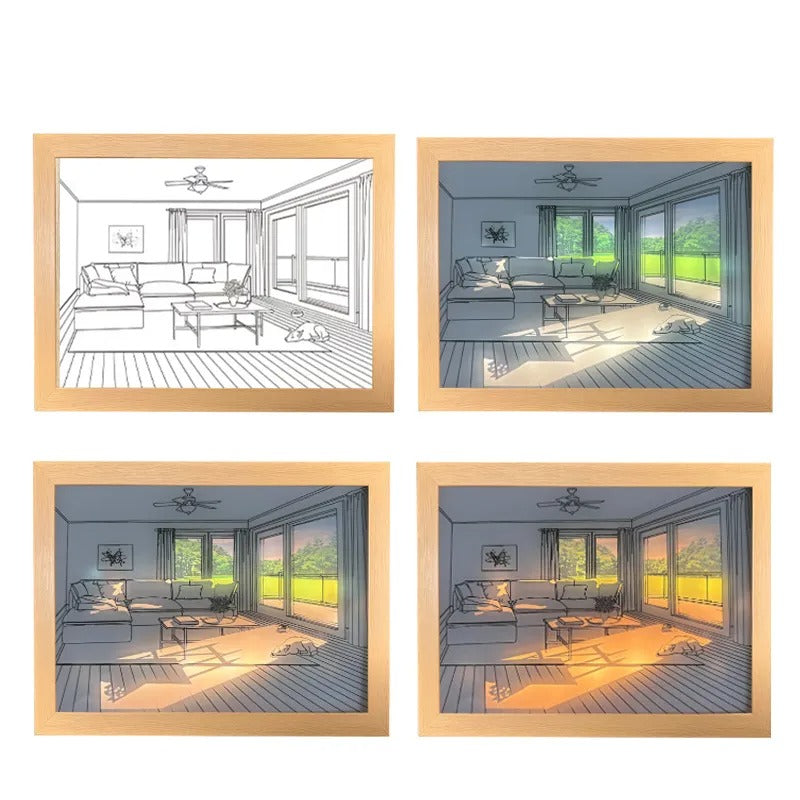 Ramka na zdjęcia w formie światłej ekrany cienia