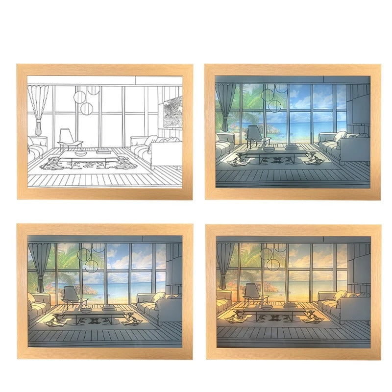 Ramka na zdjęcia w formie światłej ekrany cienia