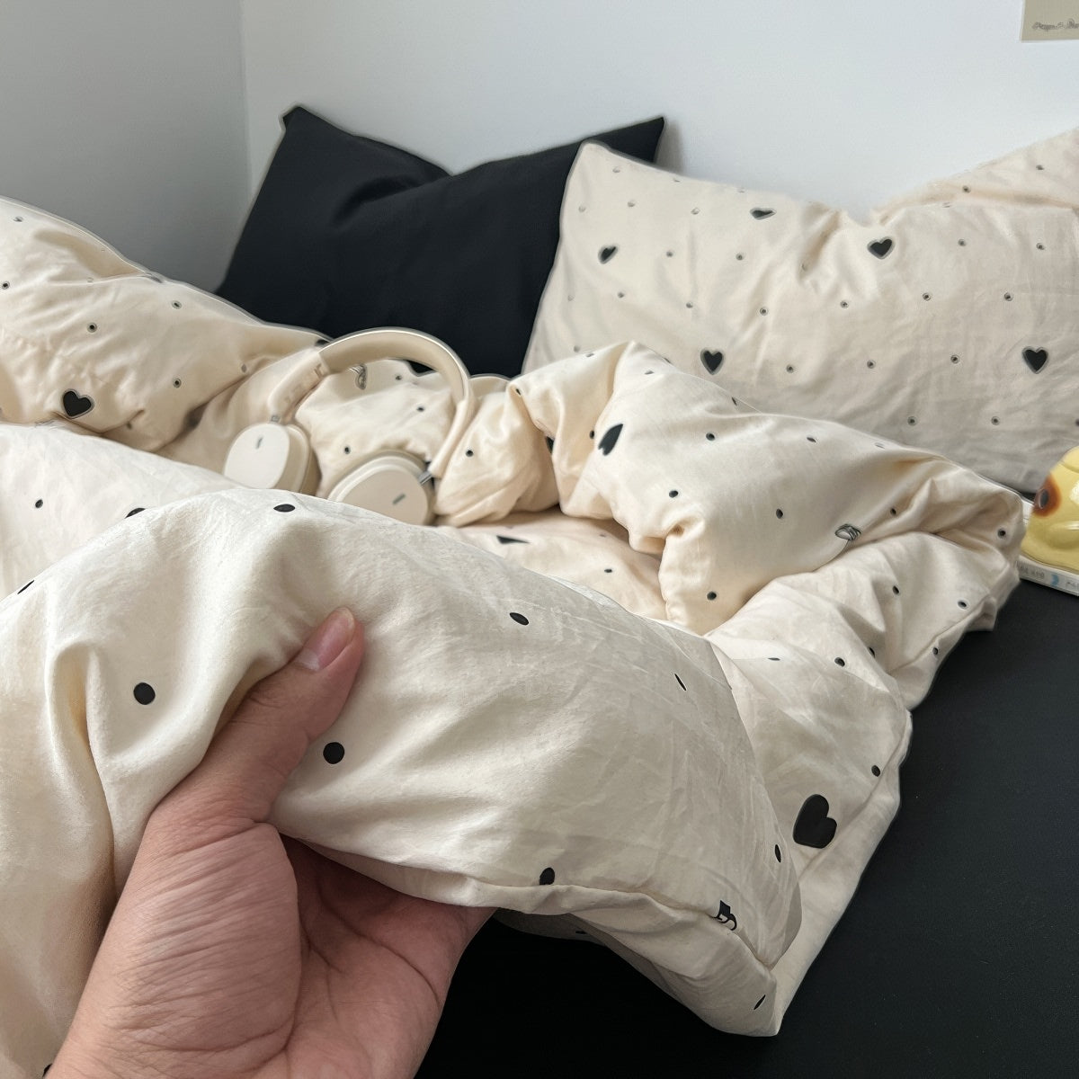 Zestaw pościeli Małe Serduszka i Groszki