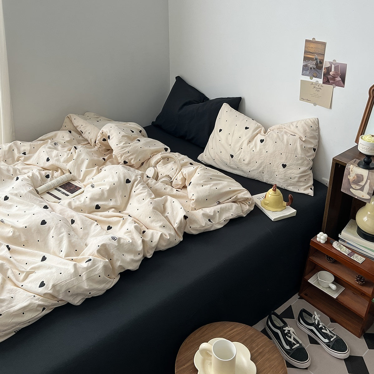 Zestaw pościeli Małe Serduszka i Groszki