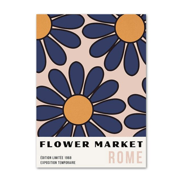 Jamki na płótnie do galerii sztuki w kolorach niebieskim i żółtym