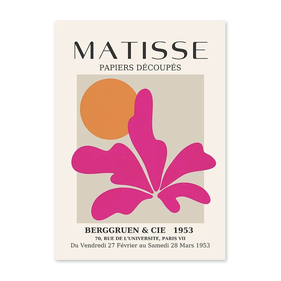 Różowe plakaty z kolażem artystycznym na płótnie