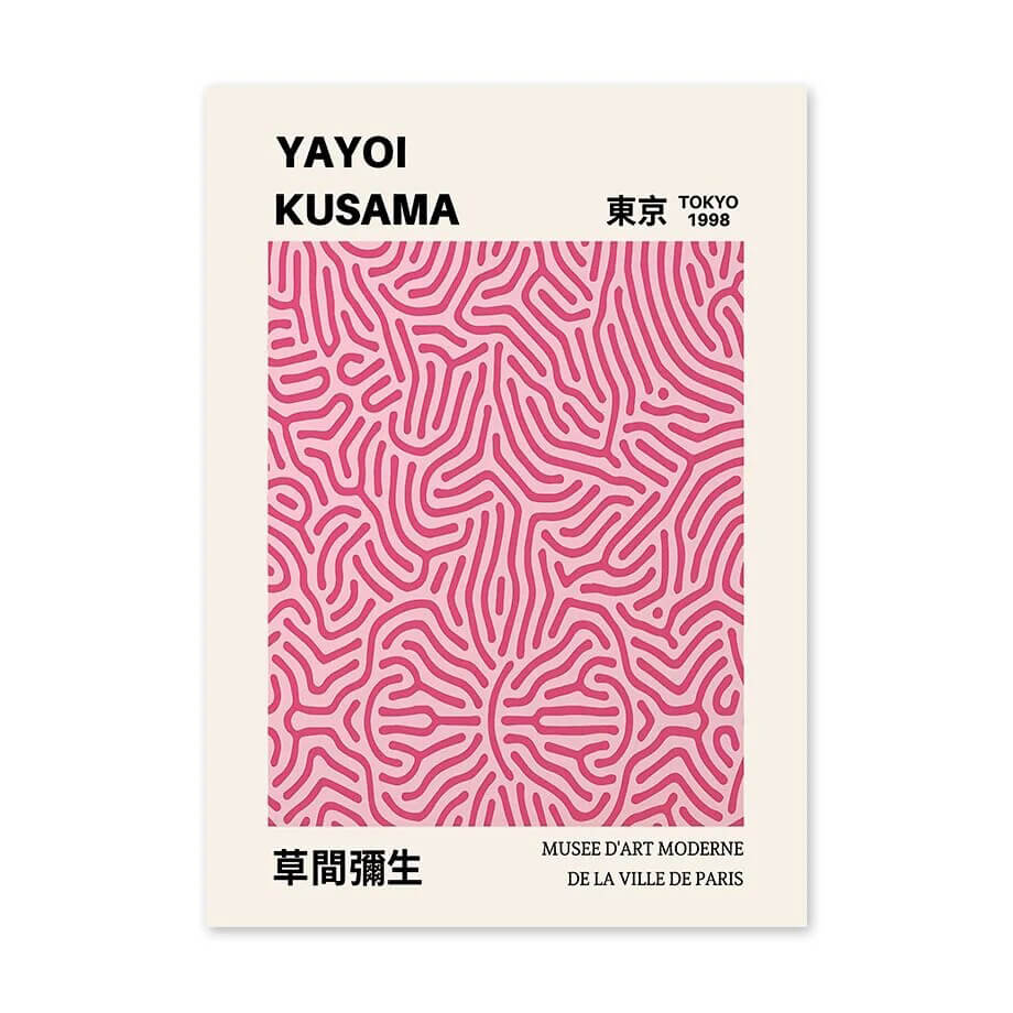 Różowe plakaty z kolażem artystycznym na płótnie