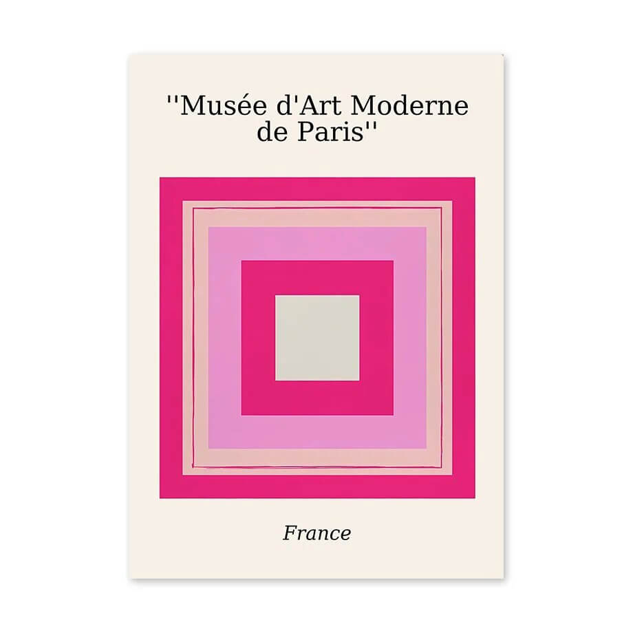 Różowe plakaty z kolażem artystycznym na płótnie