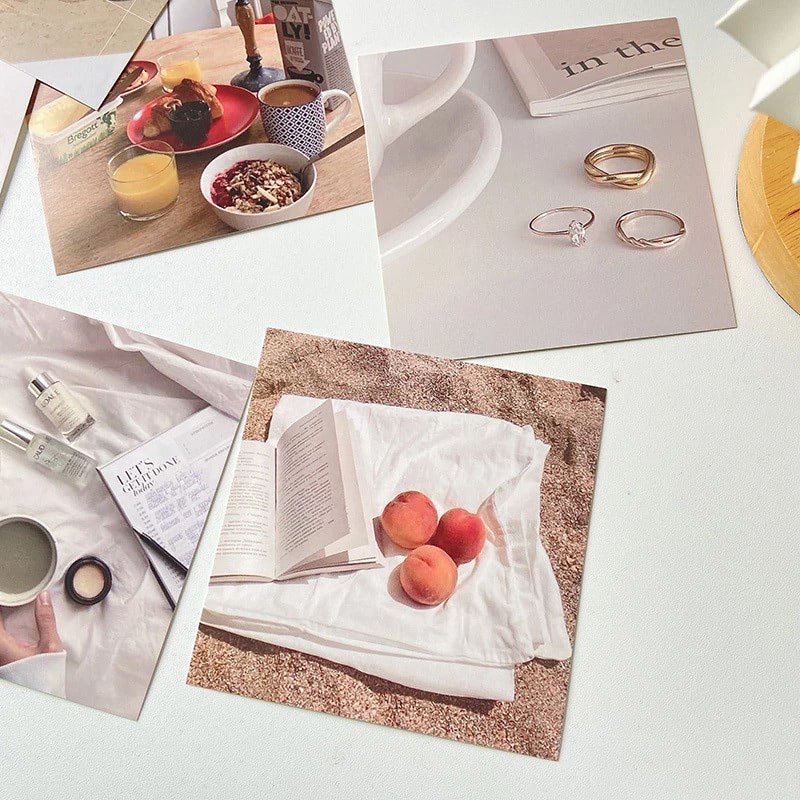 Kolaż ścienny minimalistycznej porannej rutyny