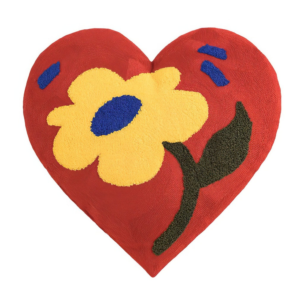 Nowoczesna Poduszka z Kształtem Miłosnego Serca z Welurowym Niciem