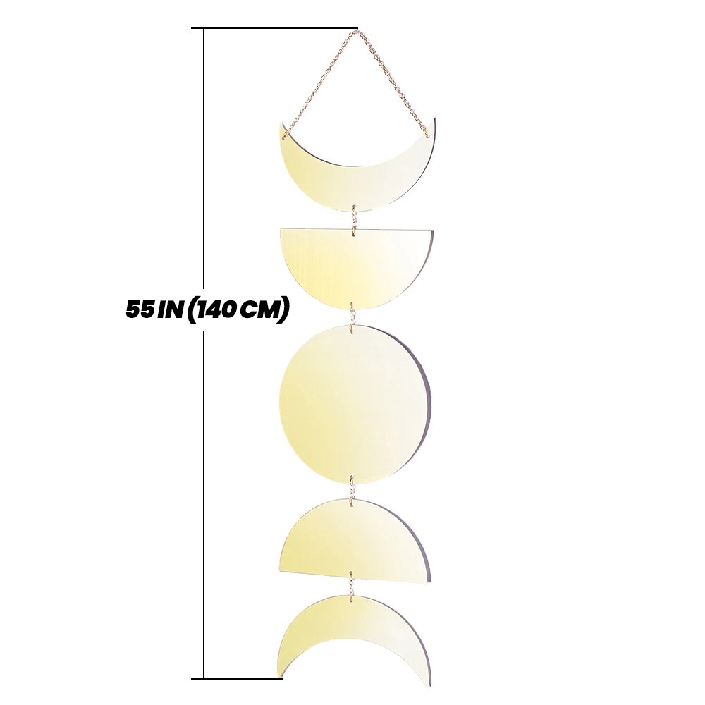 Lustro ścienne z motywem faz księżyca