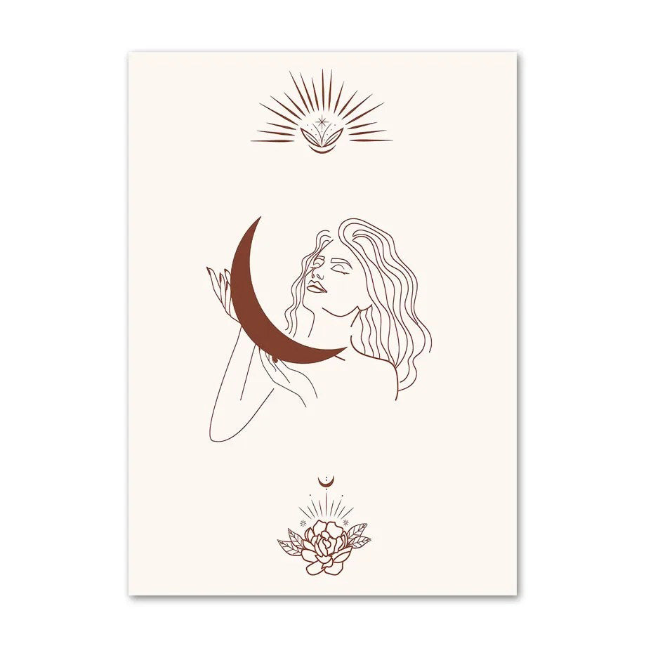Plakaty na płótnie w stylu boho Moongirl