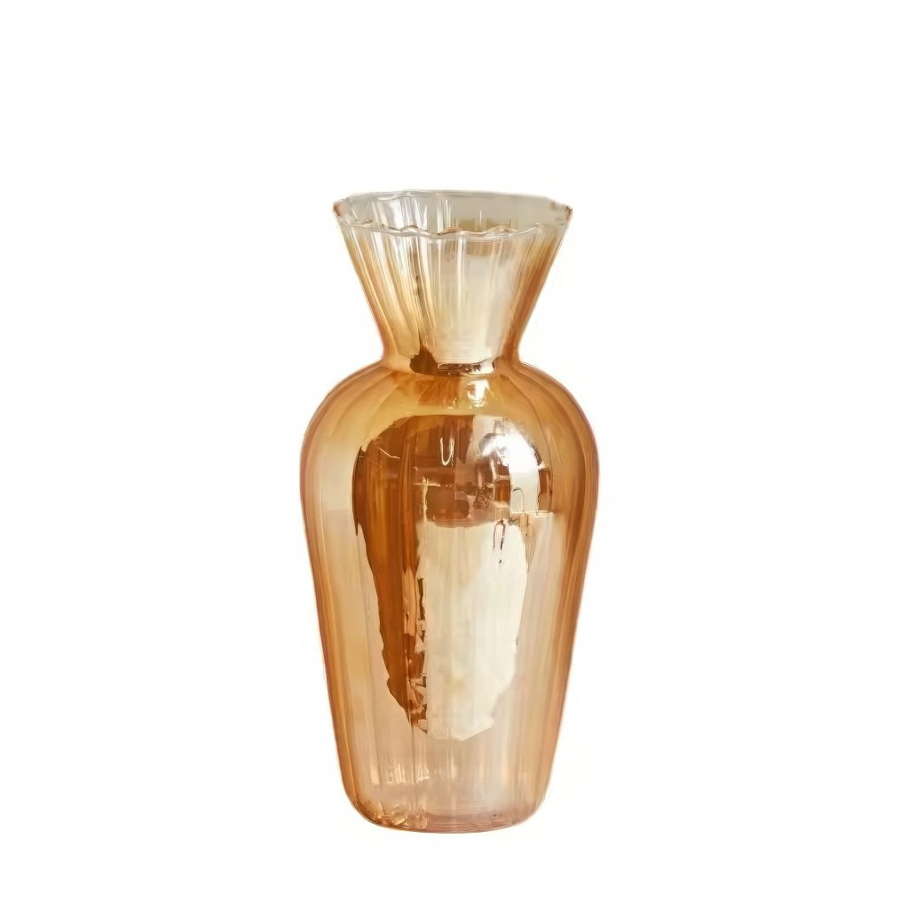 Vintage Szklana Waza w Kolorze Pomarańczowym z Wysokim Połyskiem
