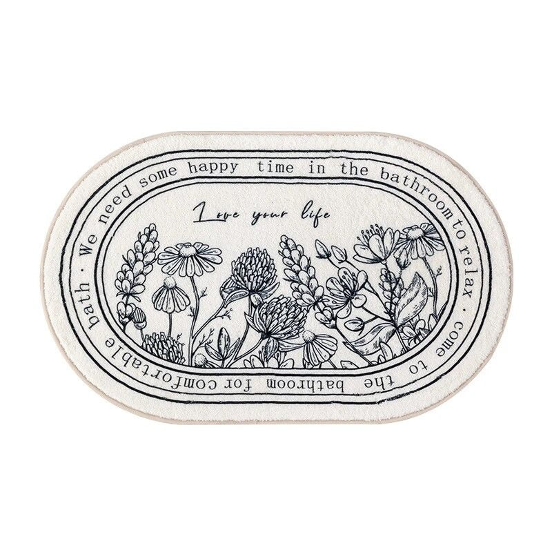 Dywanik łazienkowy z nadrukiem kwiatowym