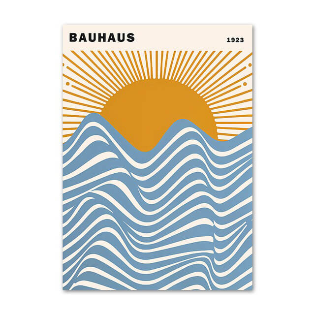 Plakaty na płótnie na ścianę w kolorze jasnopomarańczowym i niebieskim