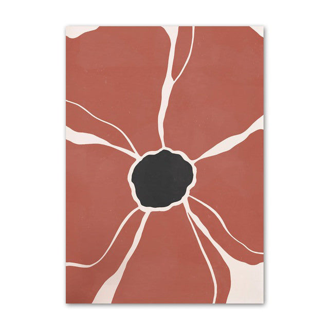 Pastelowe Brązowe Kwiaty Plakaty na Płótnie