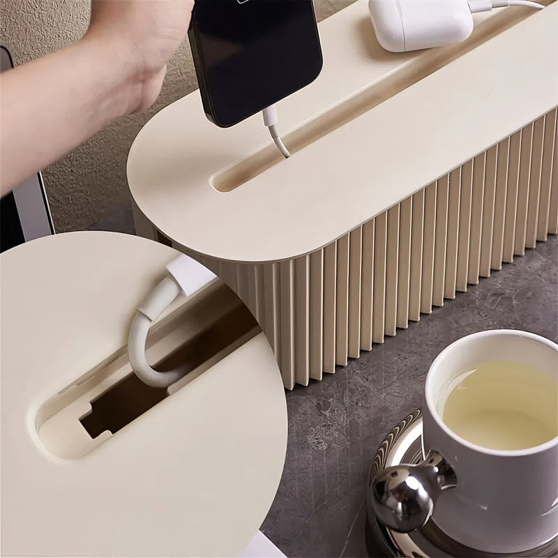 Organizer przewodów z poszerzeniem na listwie plisowanej