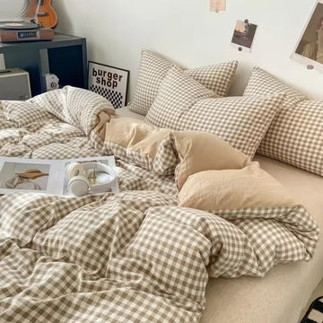 Zestaw pościeli z pastelowym kraciastym wzorem