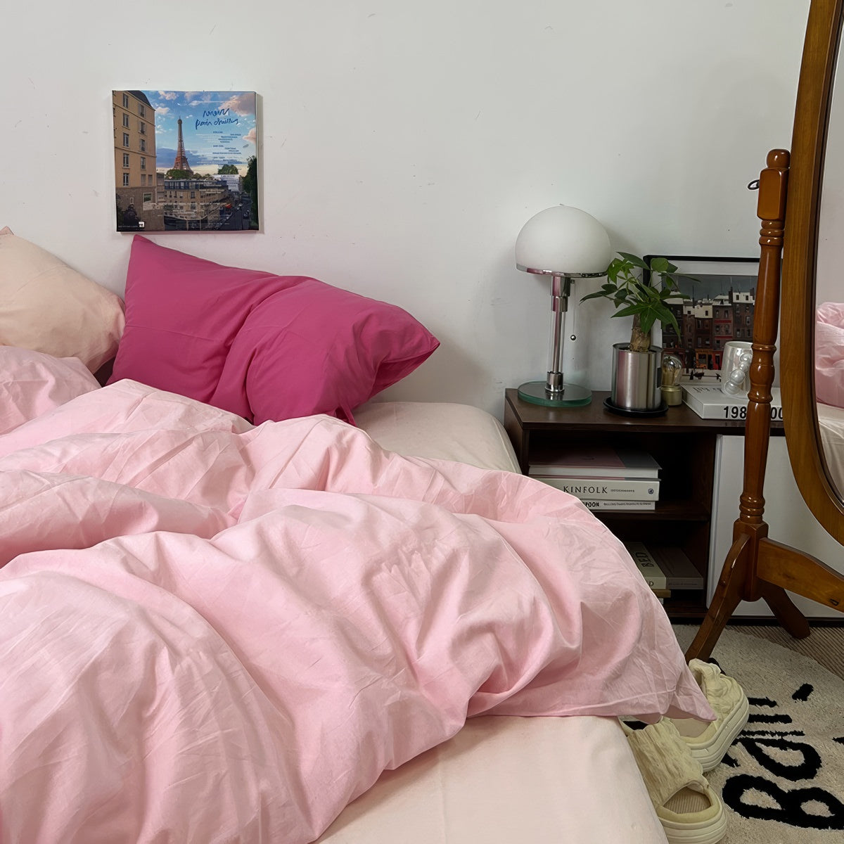 Zestaw pościeli w pastelowym brzoskwiniowo-różowym odcieniu