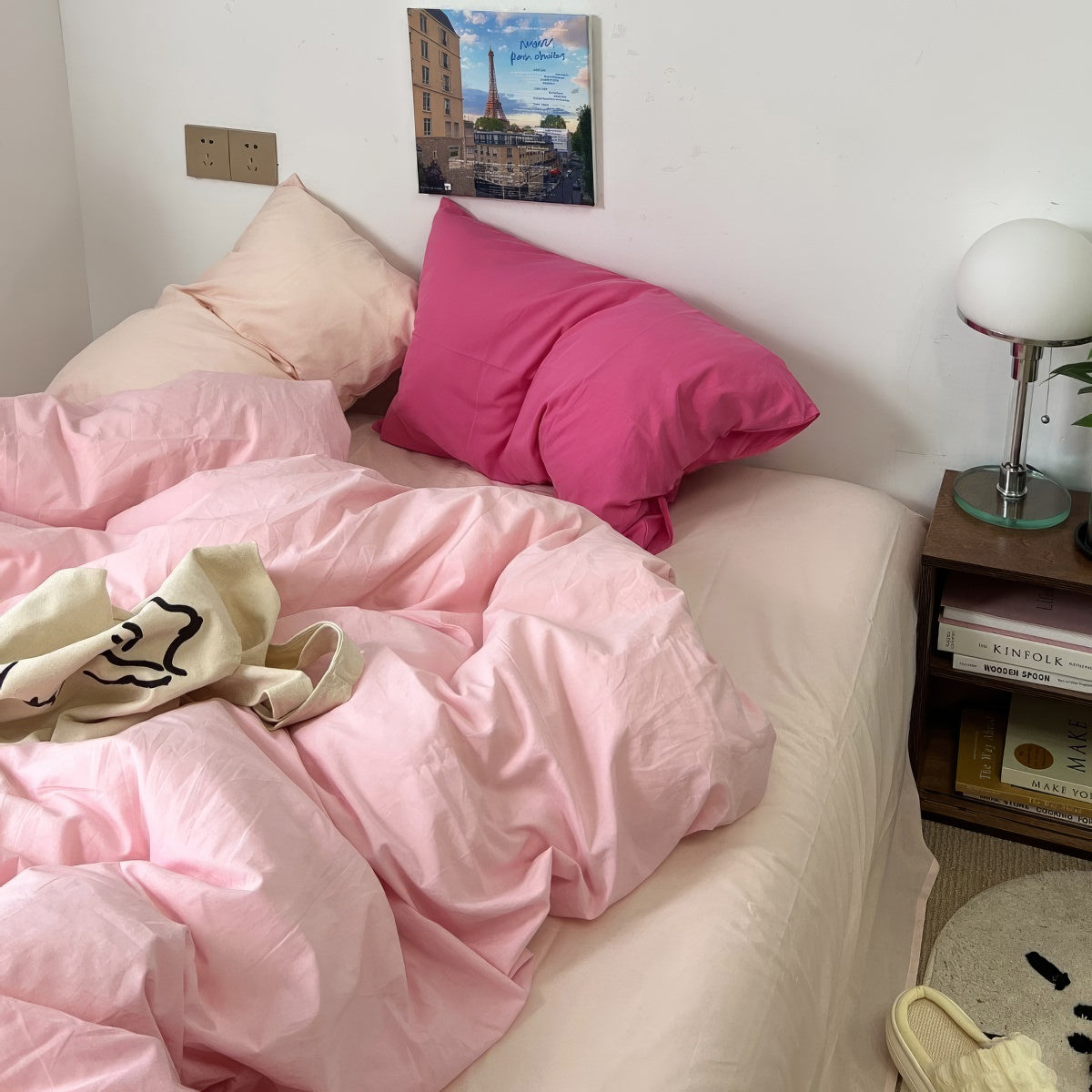 Zestaw pościeli w pastelowym brzoskwiniowo-różowym odcieniu