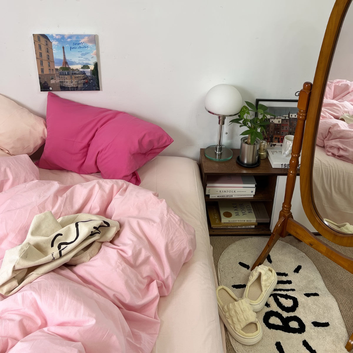 Zestaw pościeli w pastelowym brzoskwiniowo-różowym odcieniu