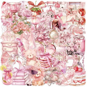 Zestaw naklejek w stylu Coquette Pink dla dziewczyn o estetyce