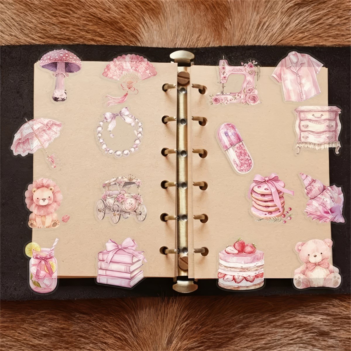 Zestaw naklejek w stylu Coquette Pink dla dziewczyn o estetyce