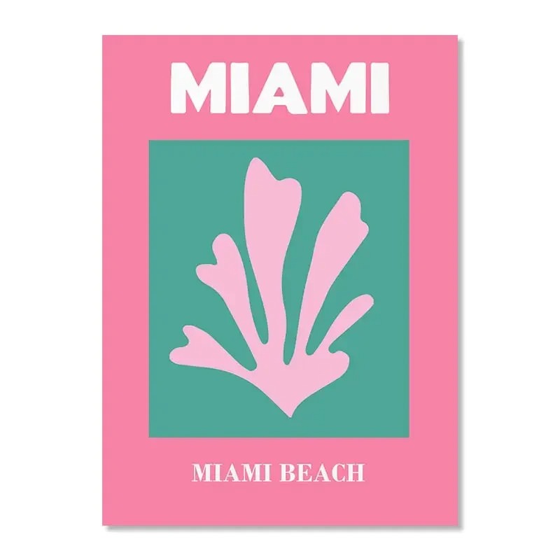 Plakaty z pastelowymi miastami w stylu preppy