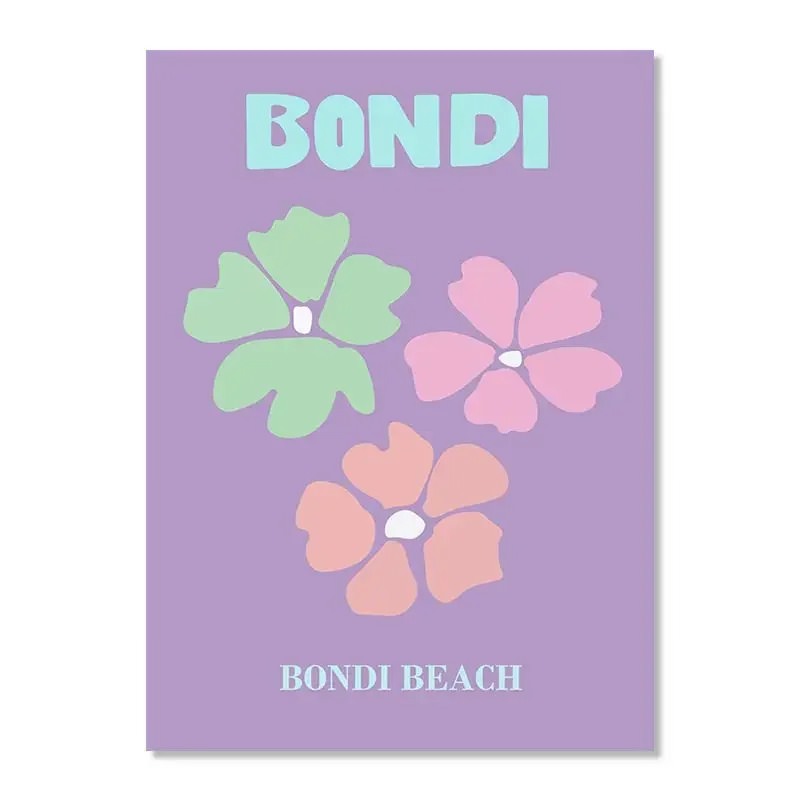 Plakaty z pastelowymi miastami w stylu preppy