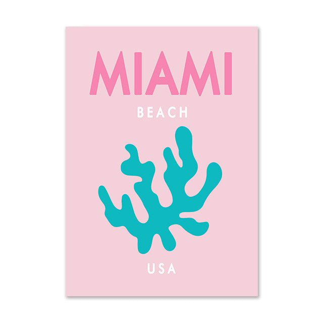 Plakaty z miastami Preppy Bright Canvas