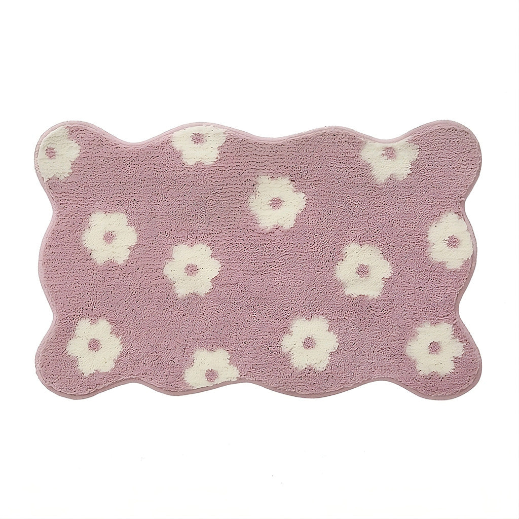 Fioletowy Ręcznik z Kwiatem Lawendy na Pluszowym Dywanie