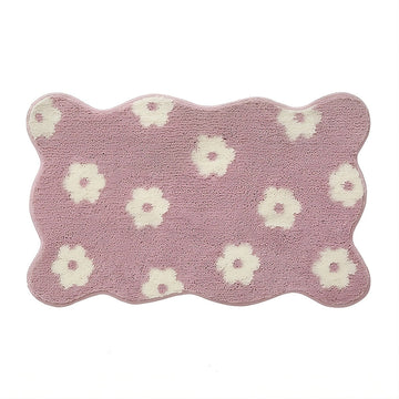 Fioletowy Ręcznik z Kwiatem Lawendy na Pluszowym Dywanie