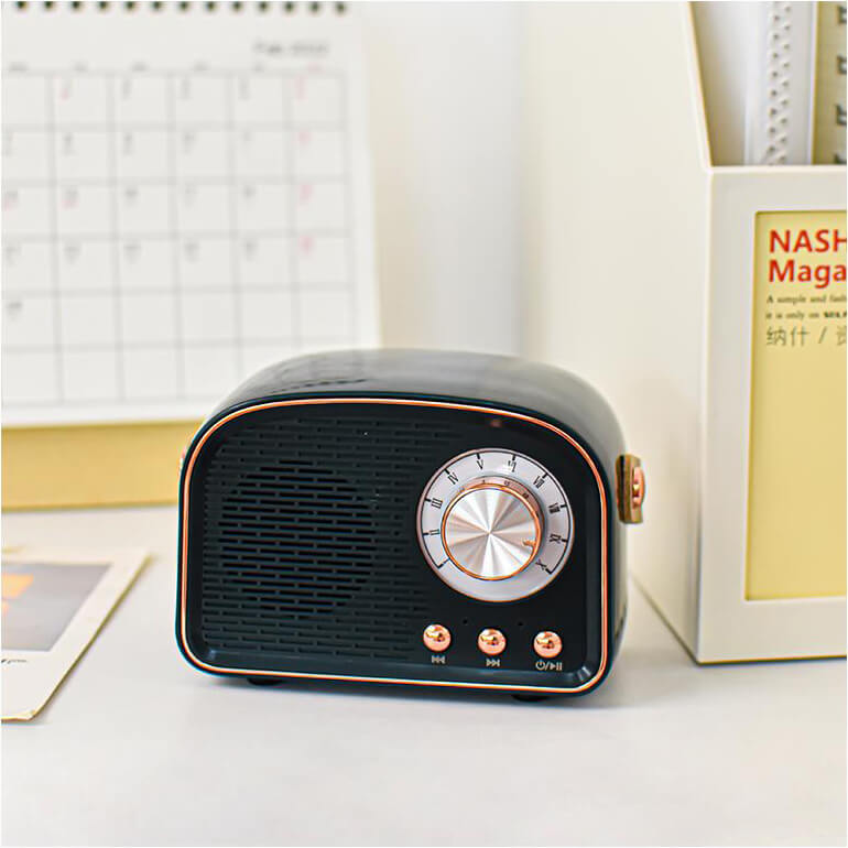 Retro okrągły głośnik Bluetooth radiowy