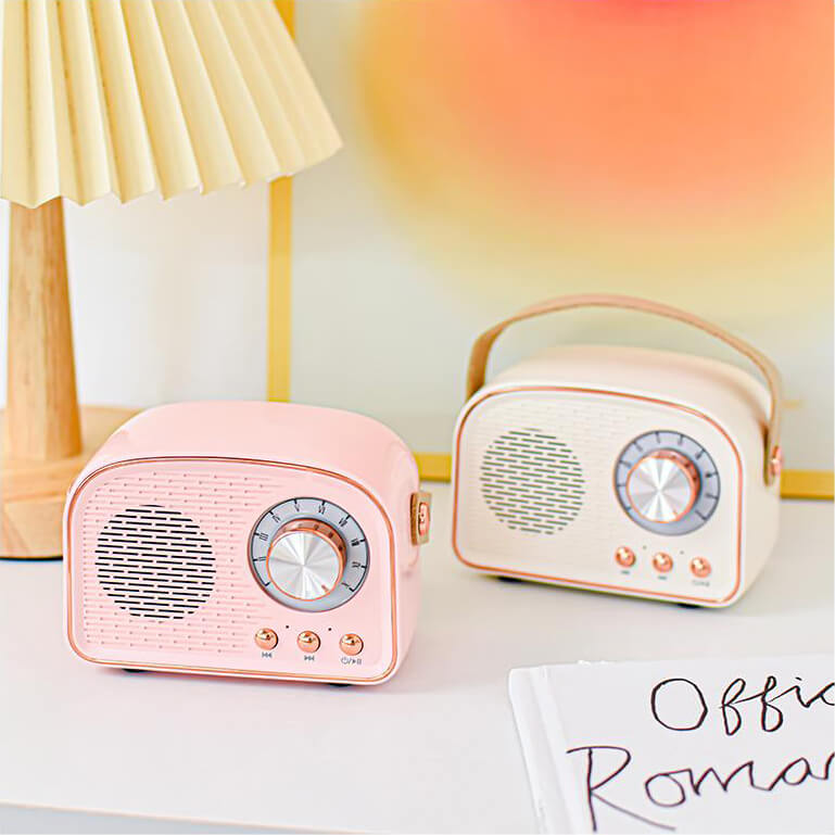 Retro okrągły głośnik Bluetooth radiowy