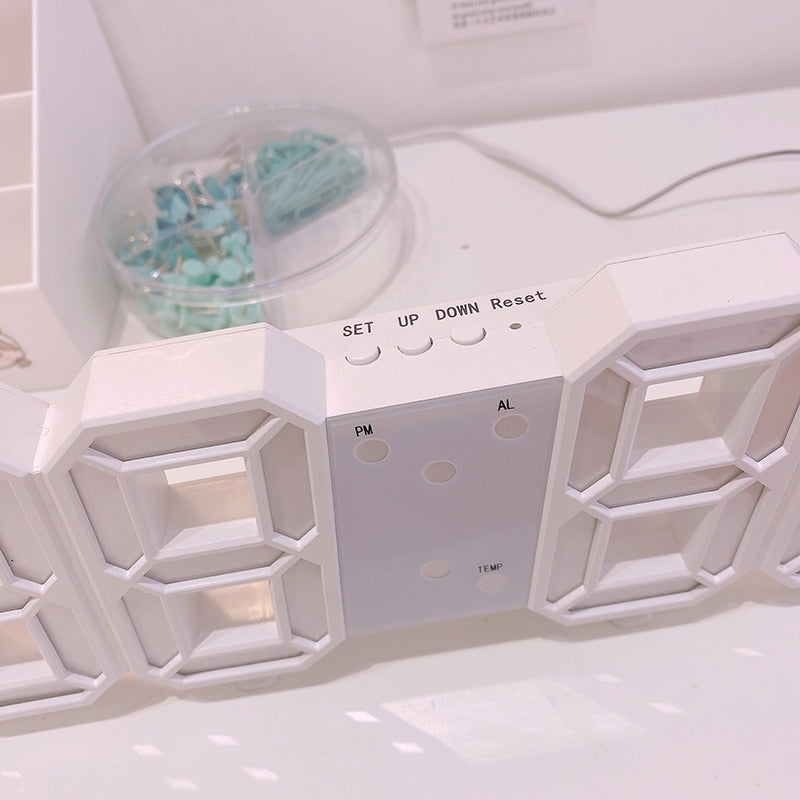 Biały Cyfrowy Budzik