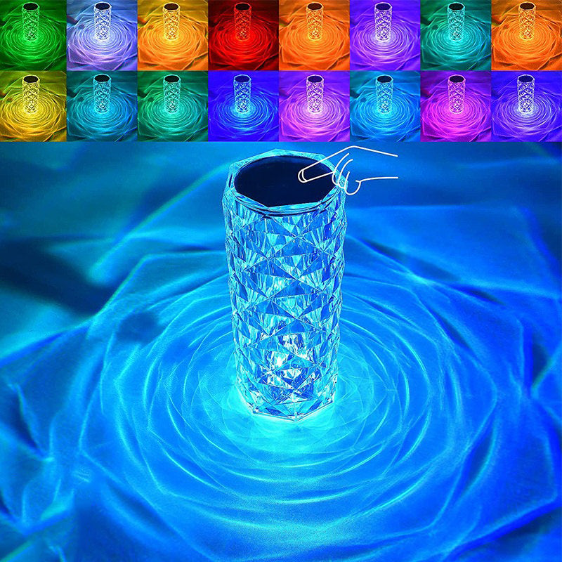 Lampa LED z kryształem diamentowym