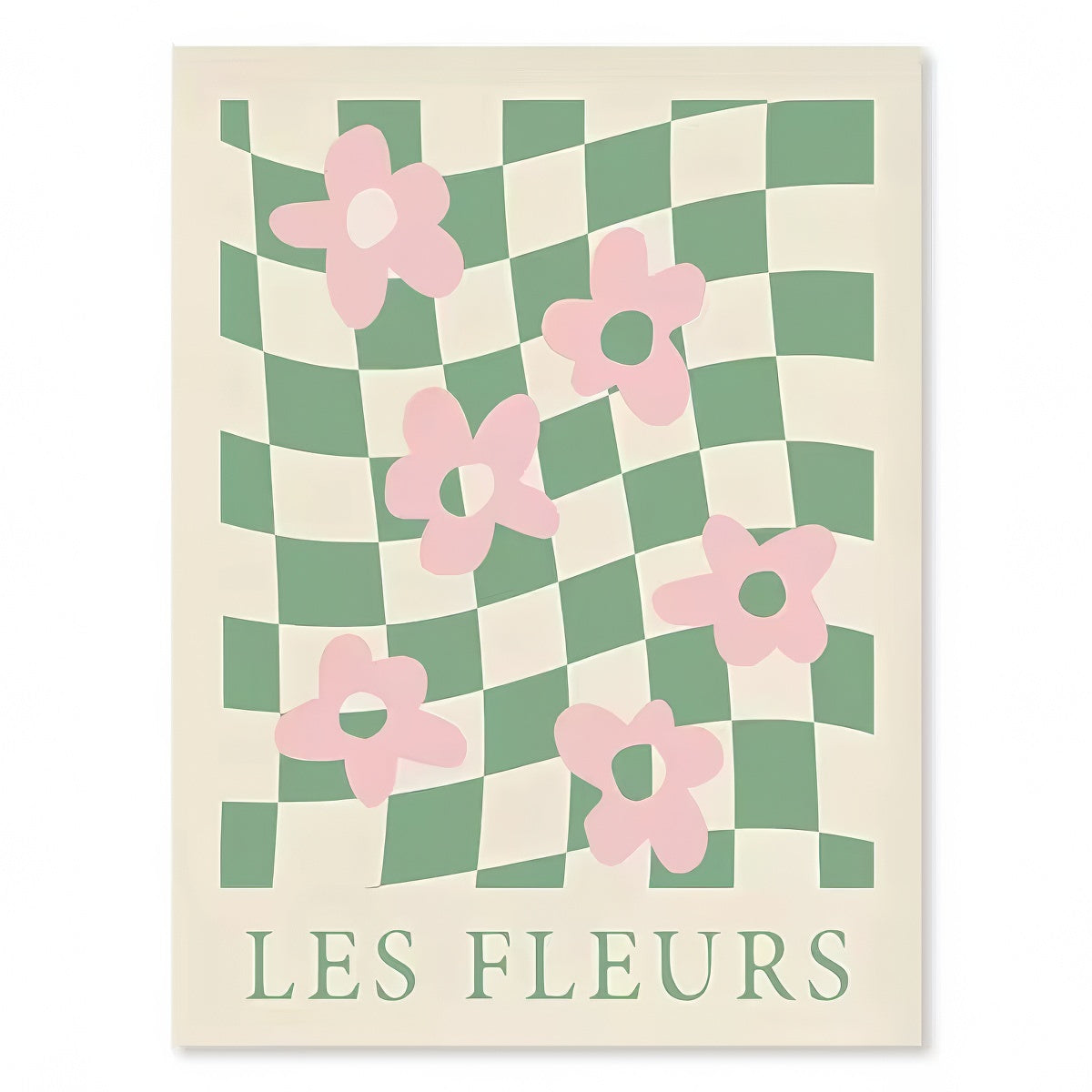 Postery z falistym poppym zielonym płótnem