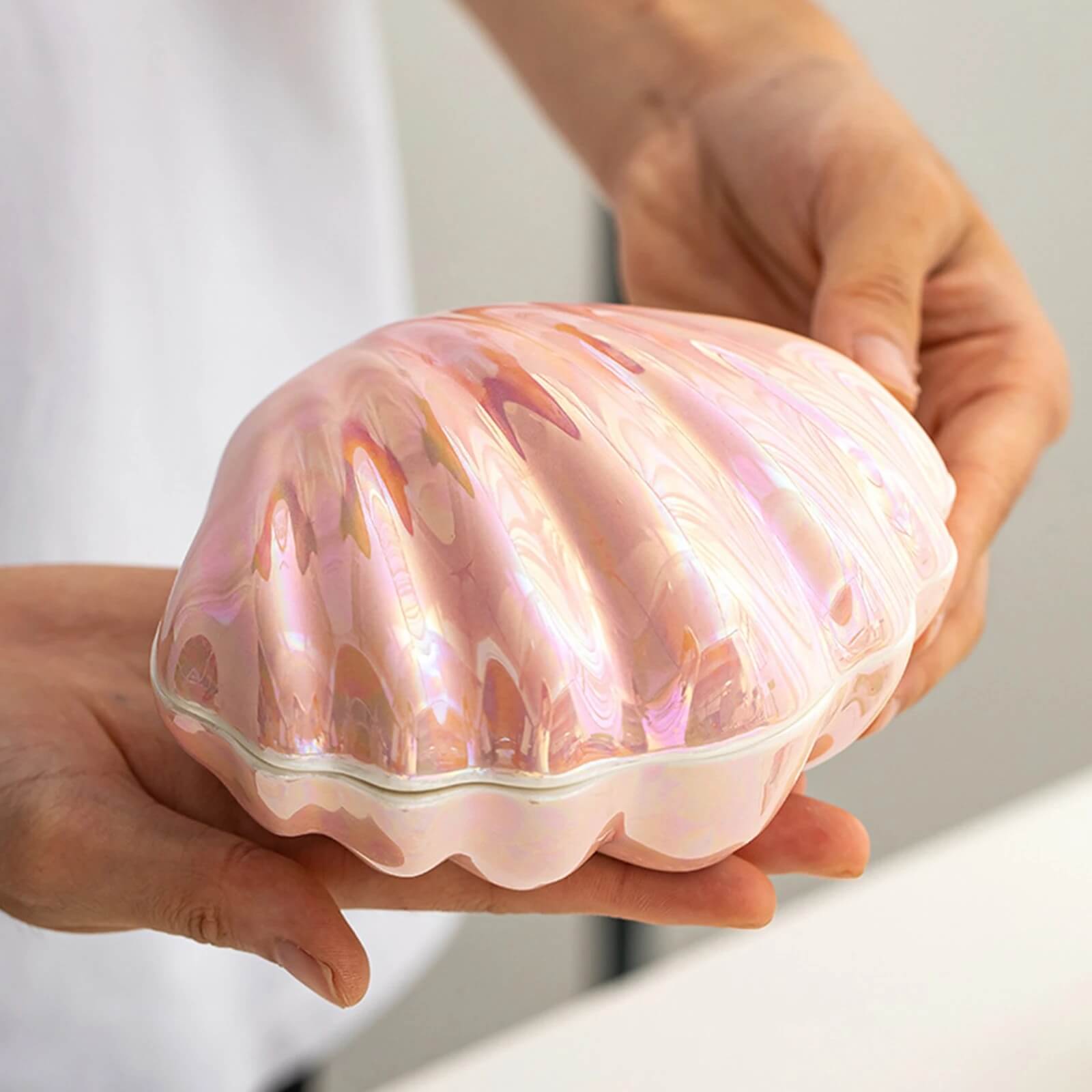 Ceramiczna Pokrywa na Biżuterię w Kształcie Muszli