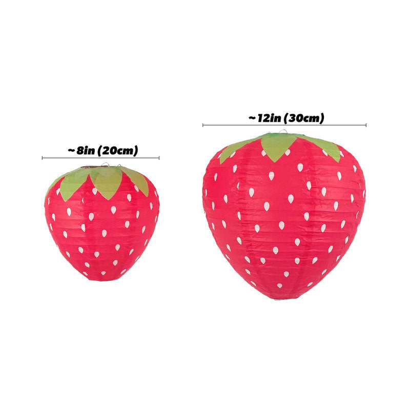 Papierowe lampiony z truskawkami - Dekoracja wisząca