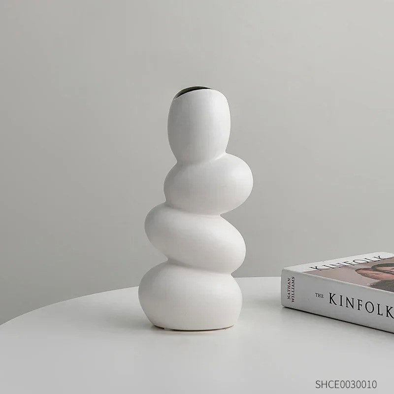 Stojąca kamienna nowoczesna ceramiczna waza